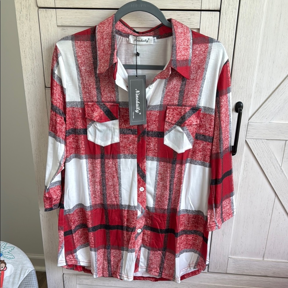 Red Plaid Men's Shirt
